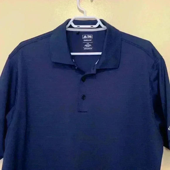 Adidas  Climalite golf shirt in navy blue, NWOT, RBC Canadian Open logo - Picture 1 of 9